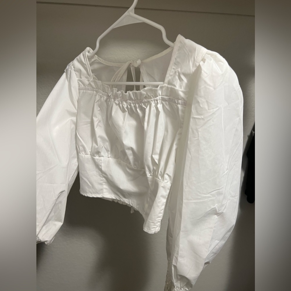 White cropped blouse